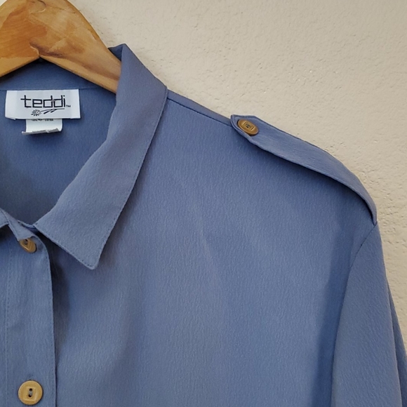 Large Vintage 90's Blue Utility Windbreaker Jacket - Picture 2 of 5